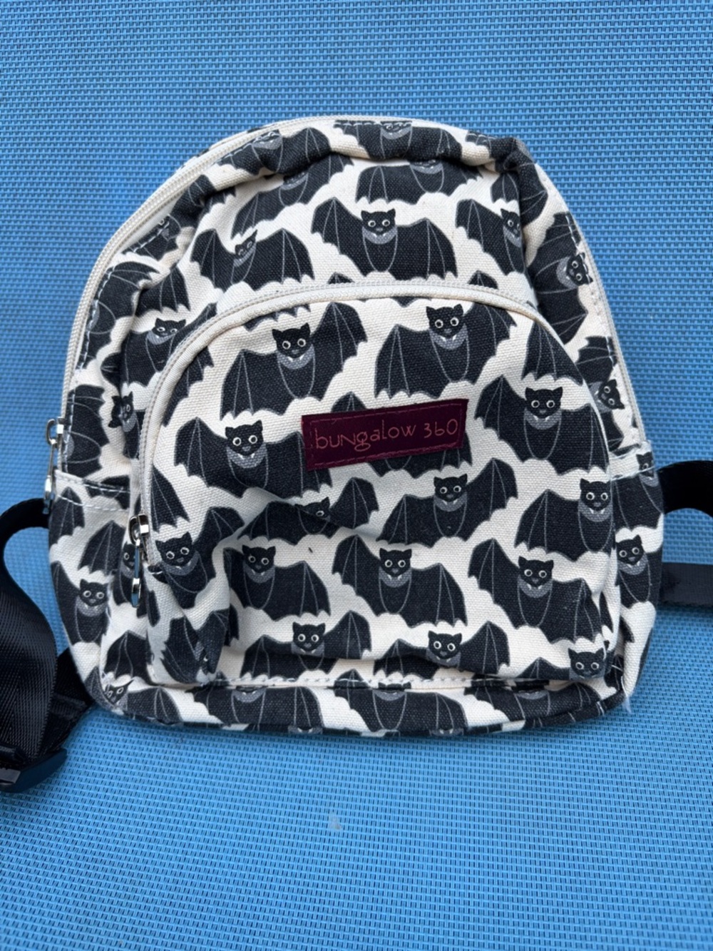 bungalow 360 Black & White Bat Print Kids Mini Backpack